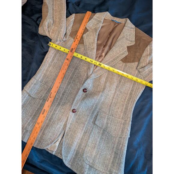 Vintage Pendleton Tweed Wool Western Style Blazer Leather Elbows and Shoulder 42 - Picture 5 of 10
